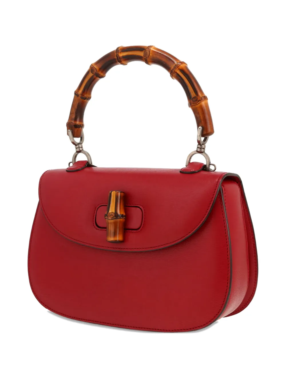 Pre-owned Gucci Bamboo Tote Bag In Red