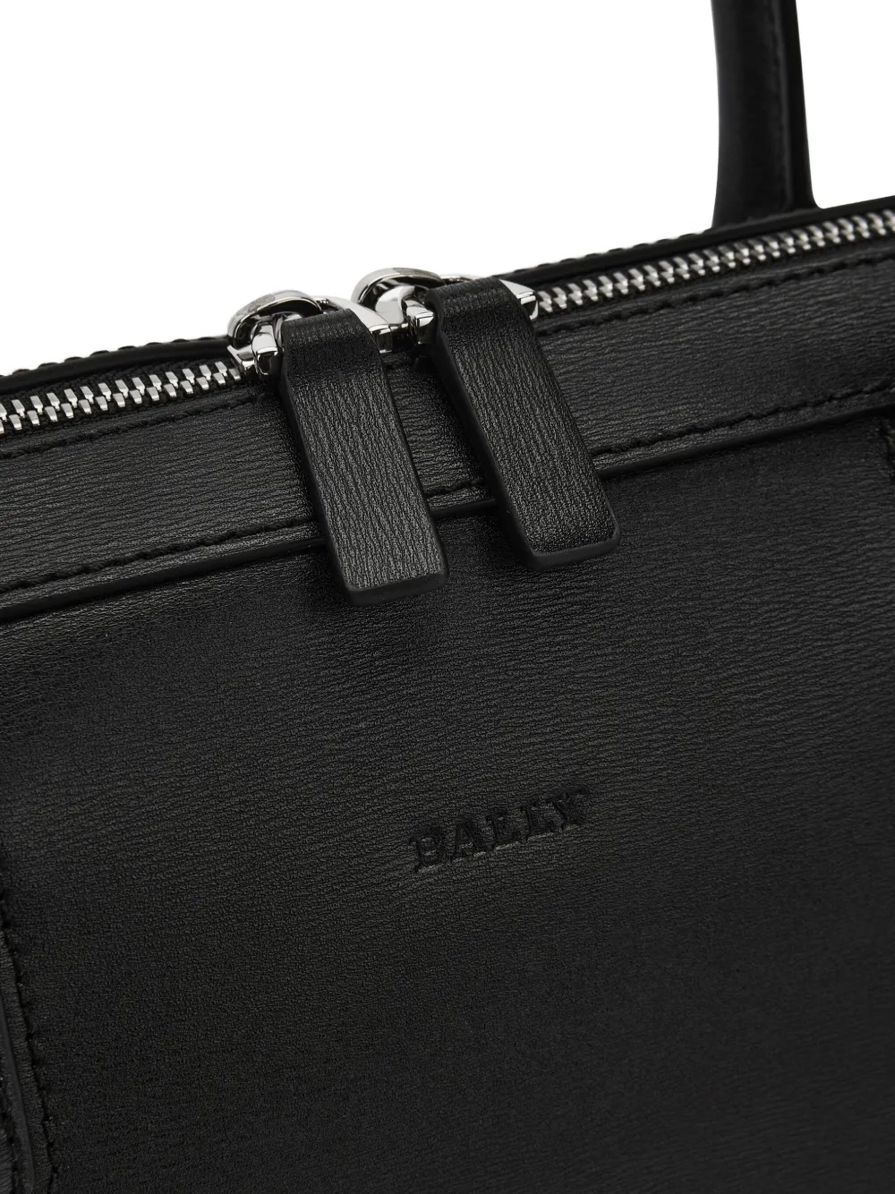 Bally Leren aktetas Zwart