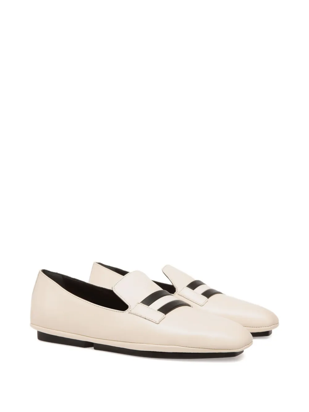 Bally ribbon-detail leather slippers White