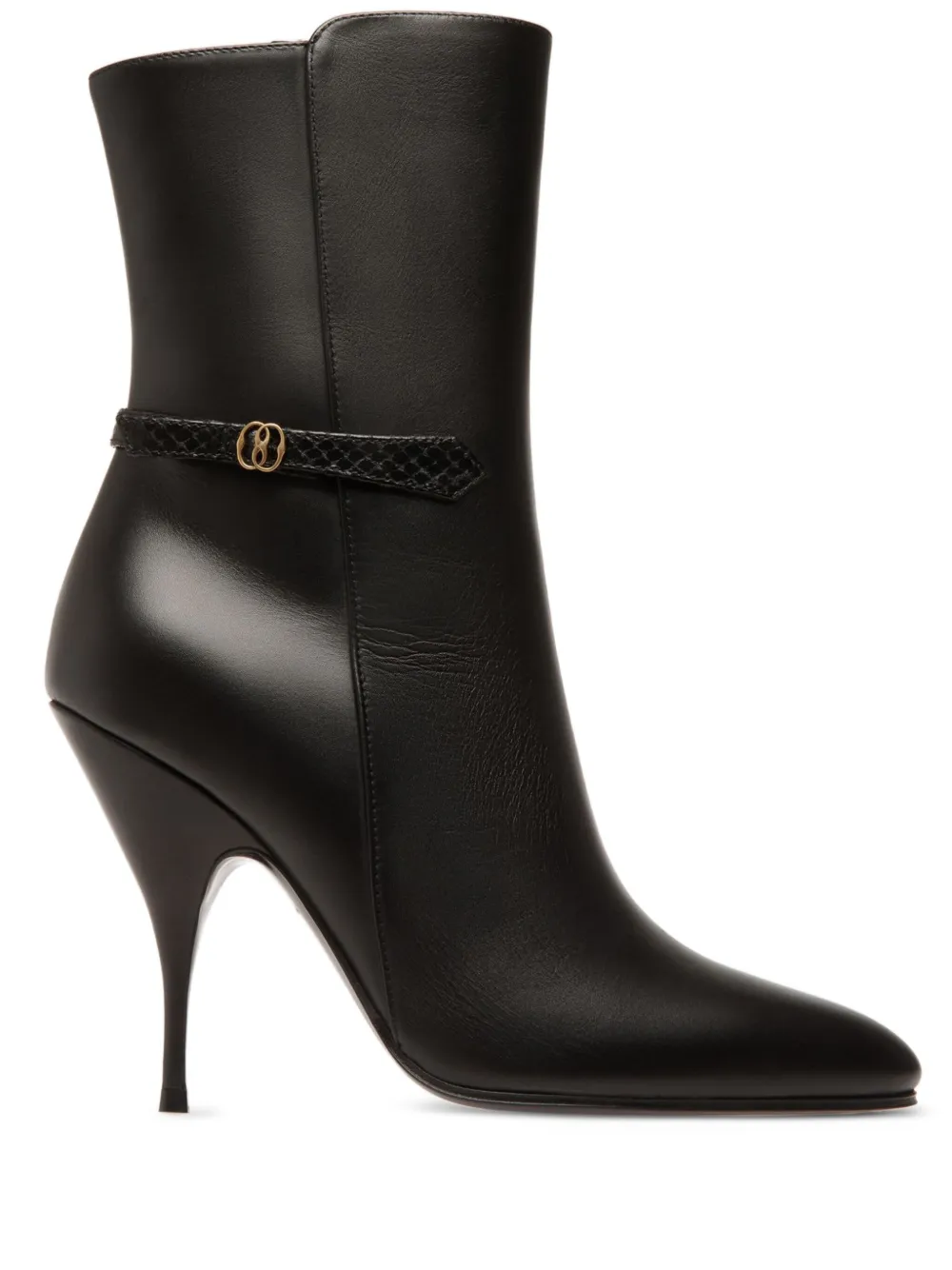 Bally Leren enkellaarzen met bandje Zwart
