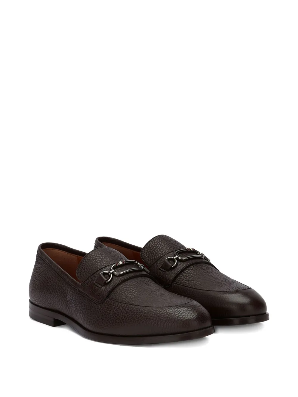 Bally grained-leather buckle-detail loafers Brown