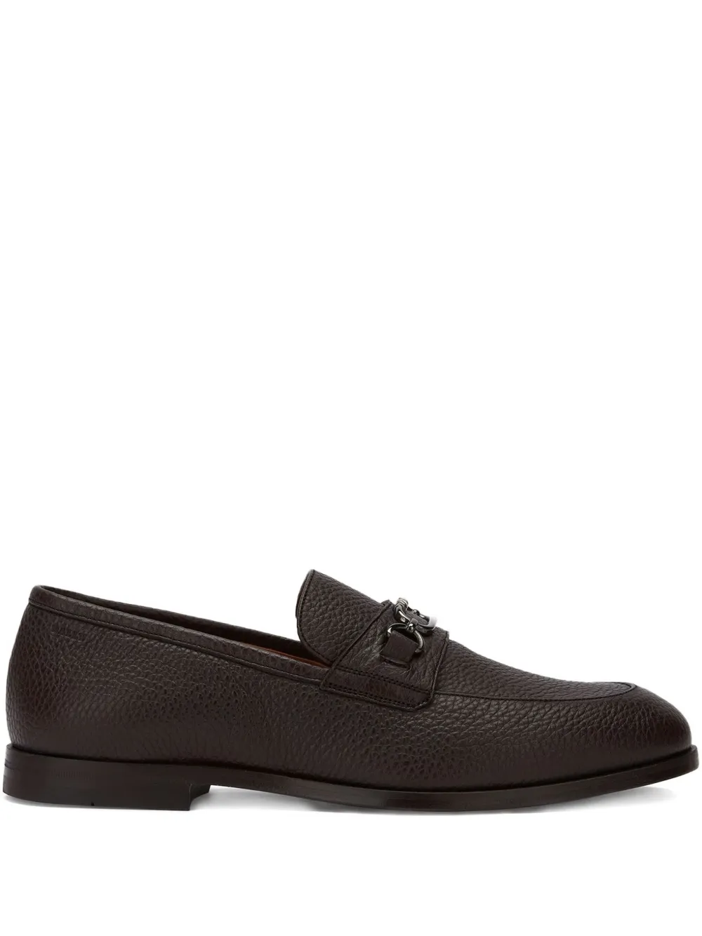 Bally grained-leather buckle-detail loafers Brown
