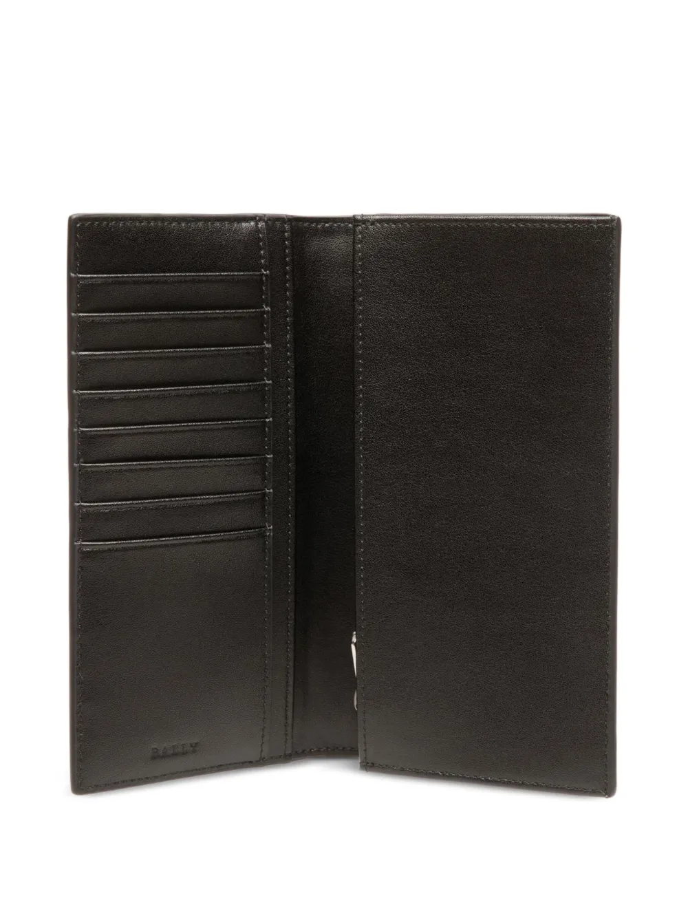 Bally Geribbelde leren portemonnee Zwart