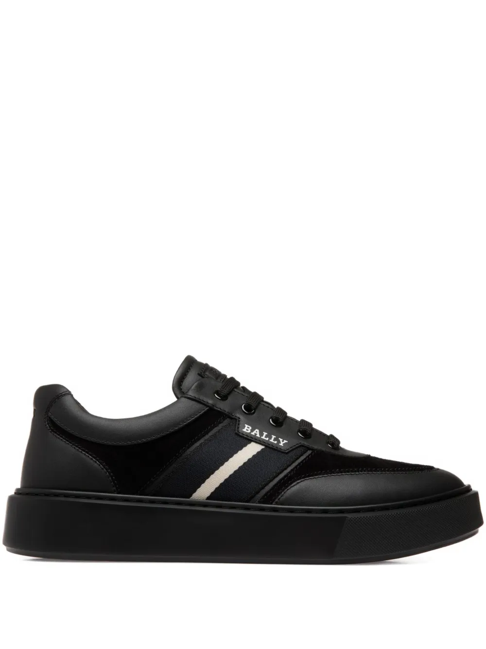 Bally side-stripe leather sneakers Black