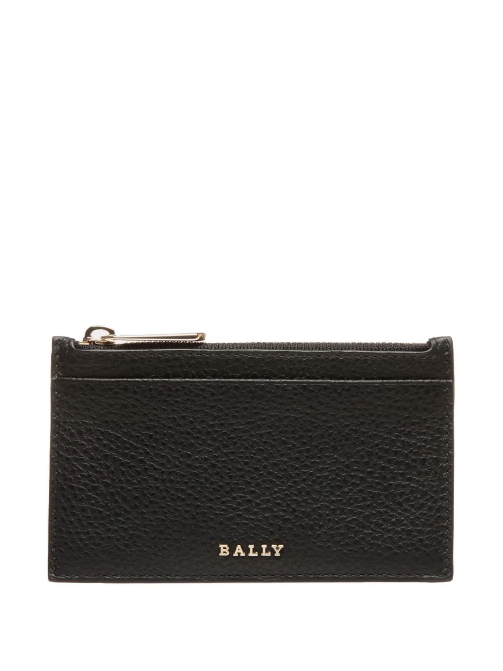 Bally Grained Leather Zip Cardholder In Brown