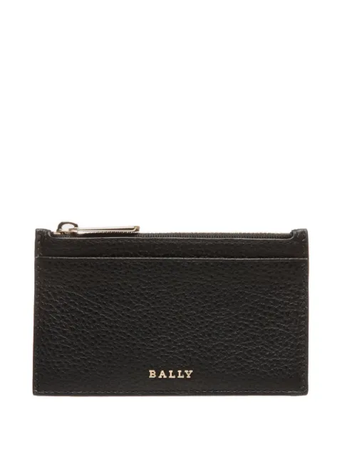Bally grained leather zip cardholder