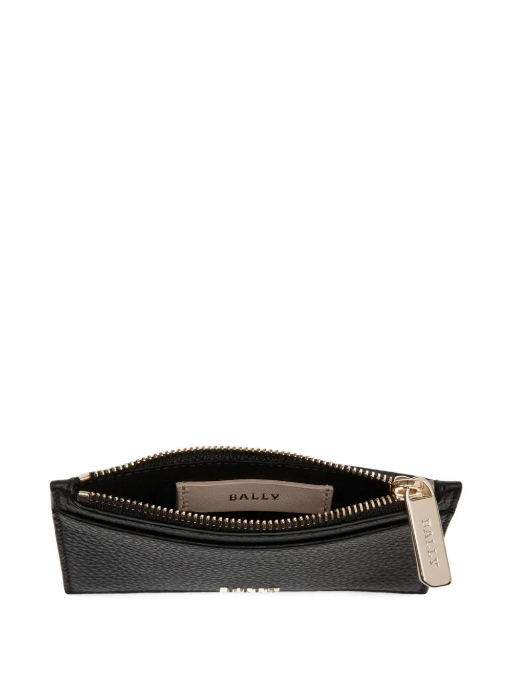 Bally Grained Leather Zip Cardholder In Brown