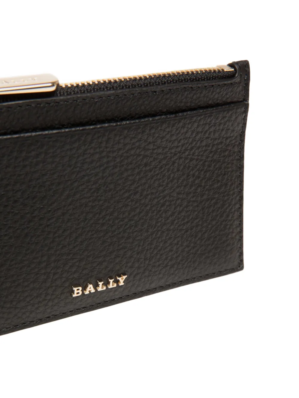 Bally Grained Leather Zip Cardholder In Brown