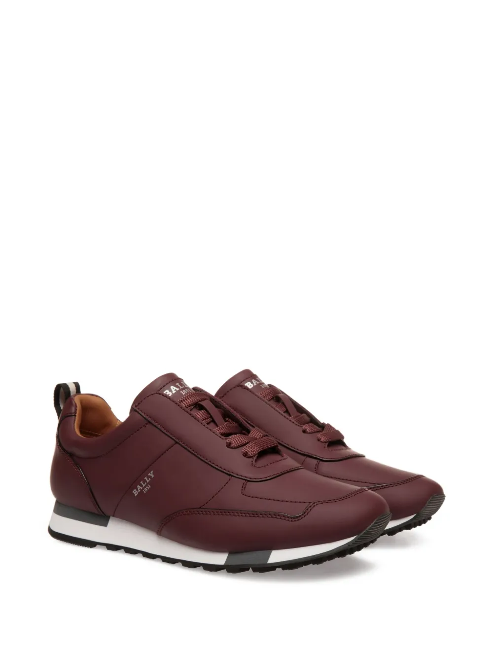 Bally leather logo sneakers Red