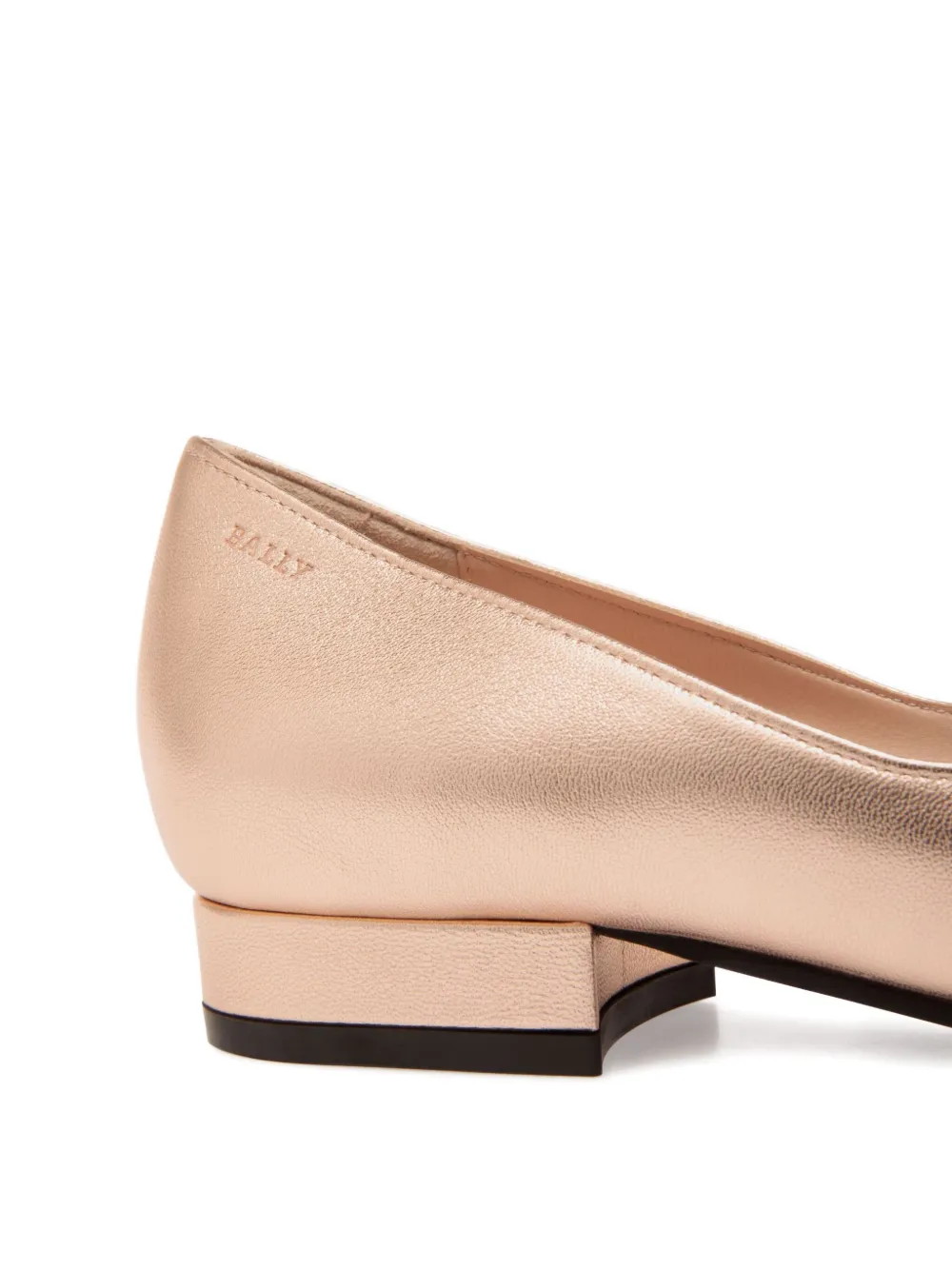 Bally Leather-covered Pointed-toe Flat Pumps In Pink