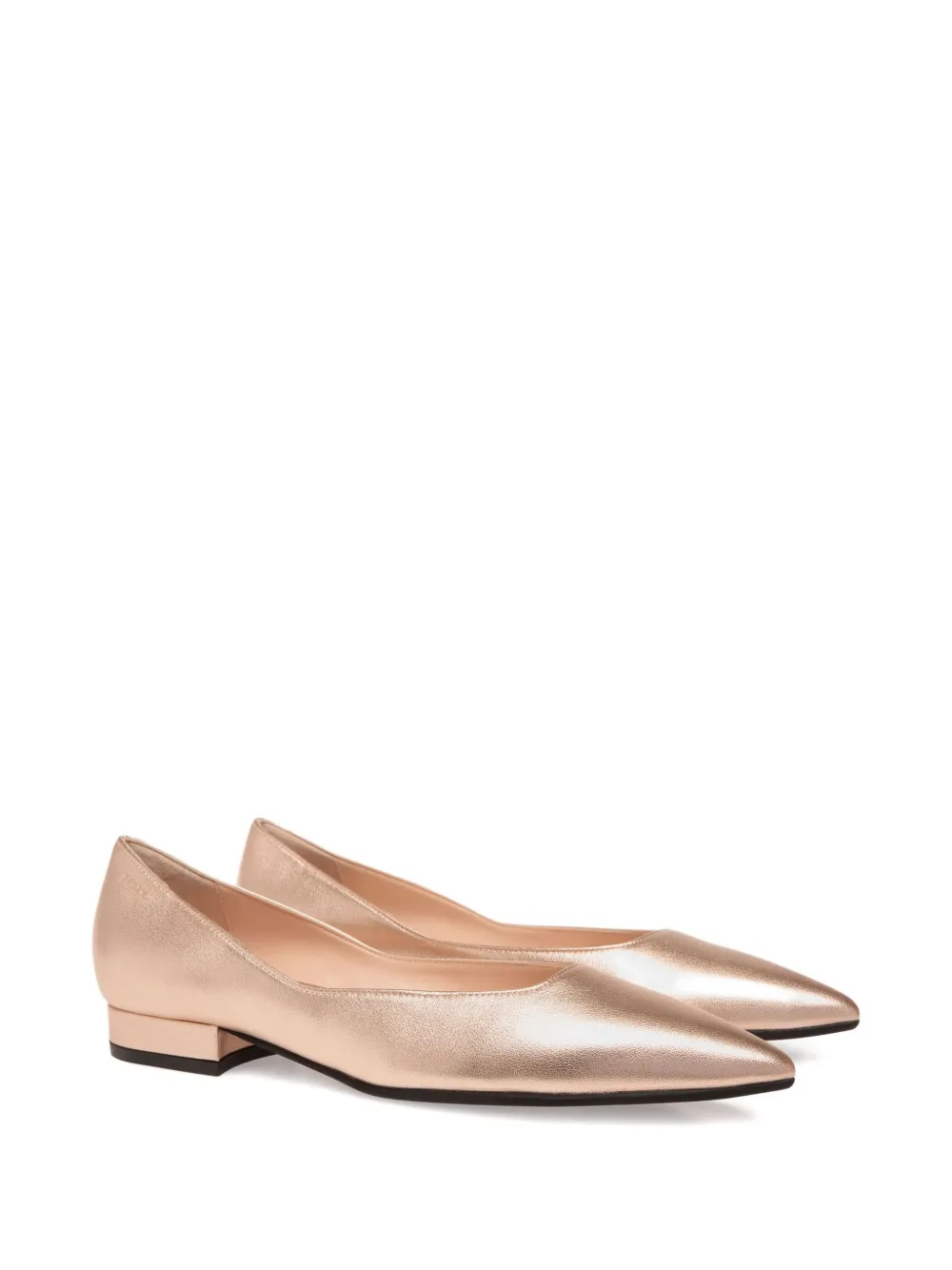 Bally Leather-covered Pointed-toe Flat Pumps In Pink