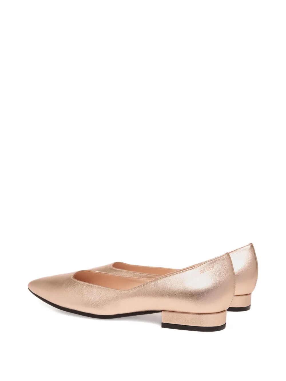 Bally Leather-covered Pointed-toe Flat Pumps In Pink