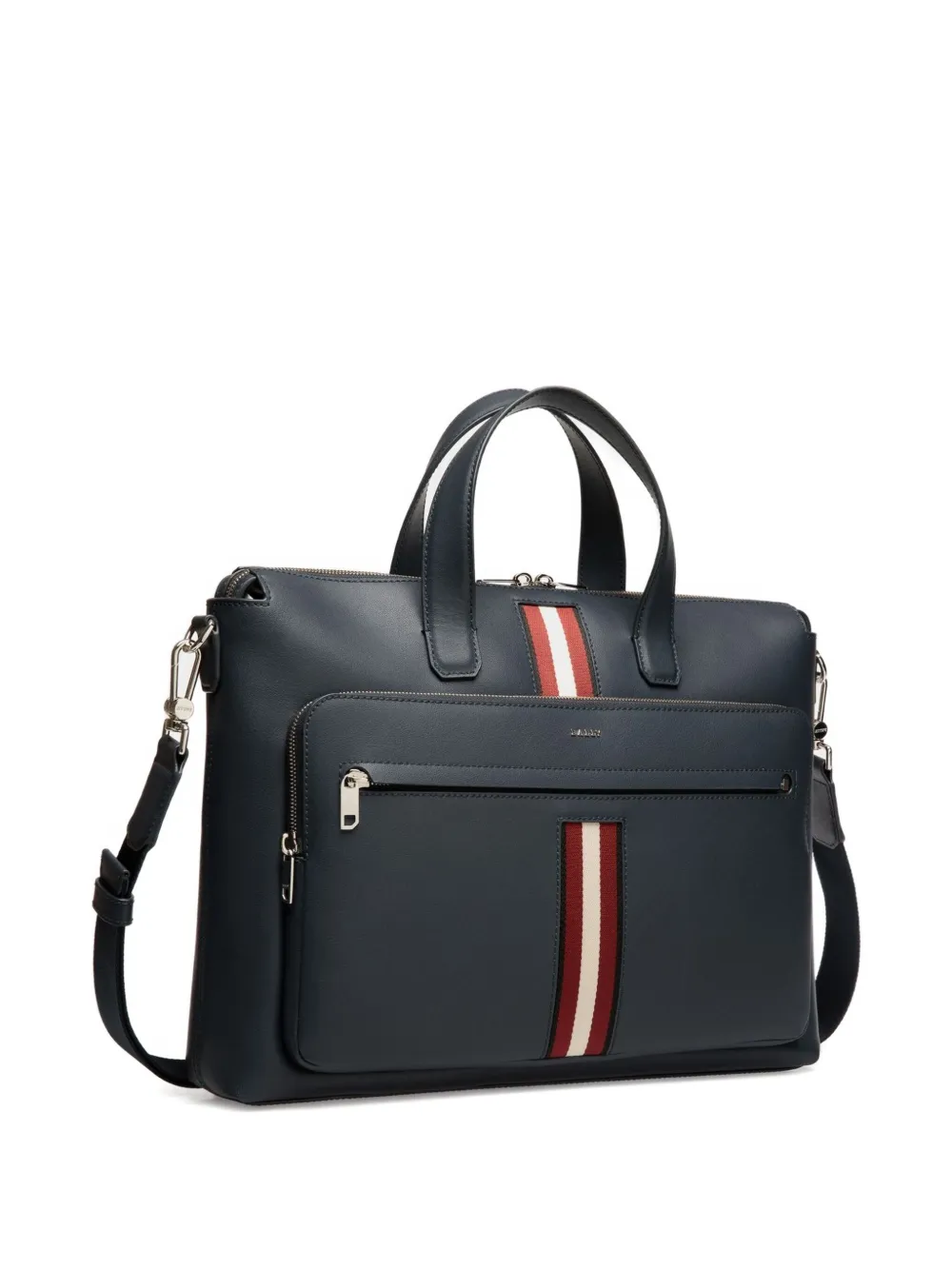 Bally Leren aktetas met lintdetail Blauw
