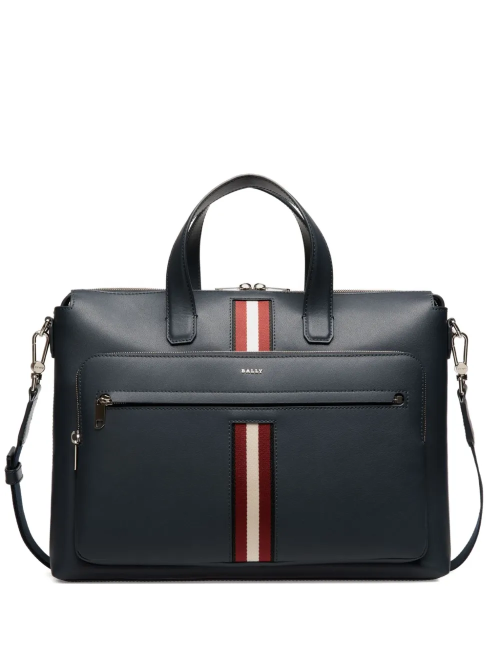 Bally Leren aktetas met lintdetail Blauw