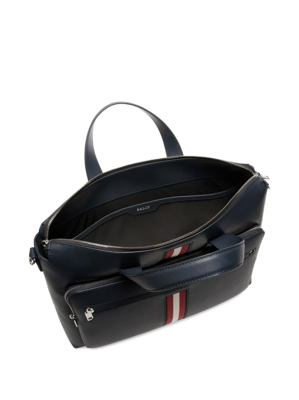 Bally Leren aktetas met lintdetail Blauw