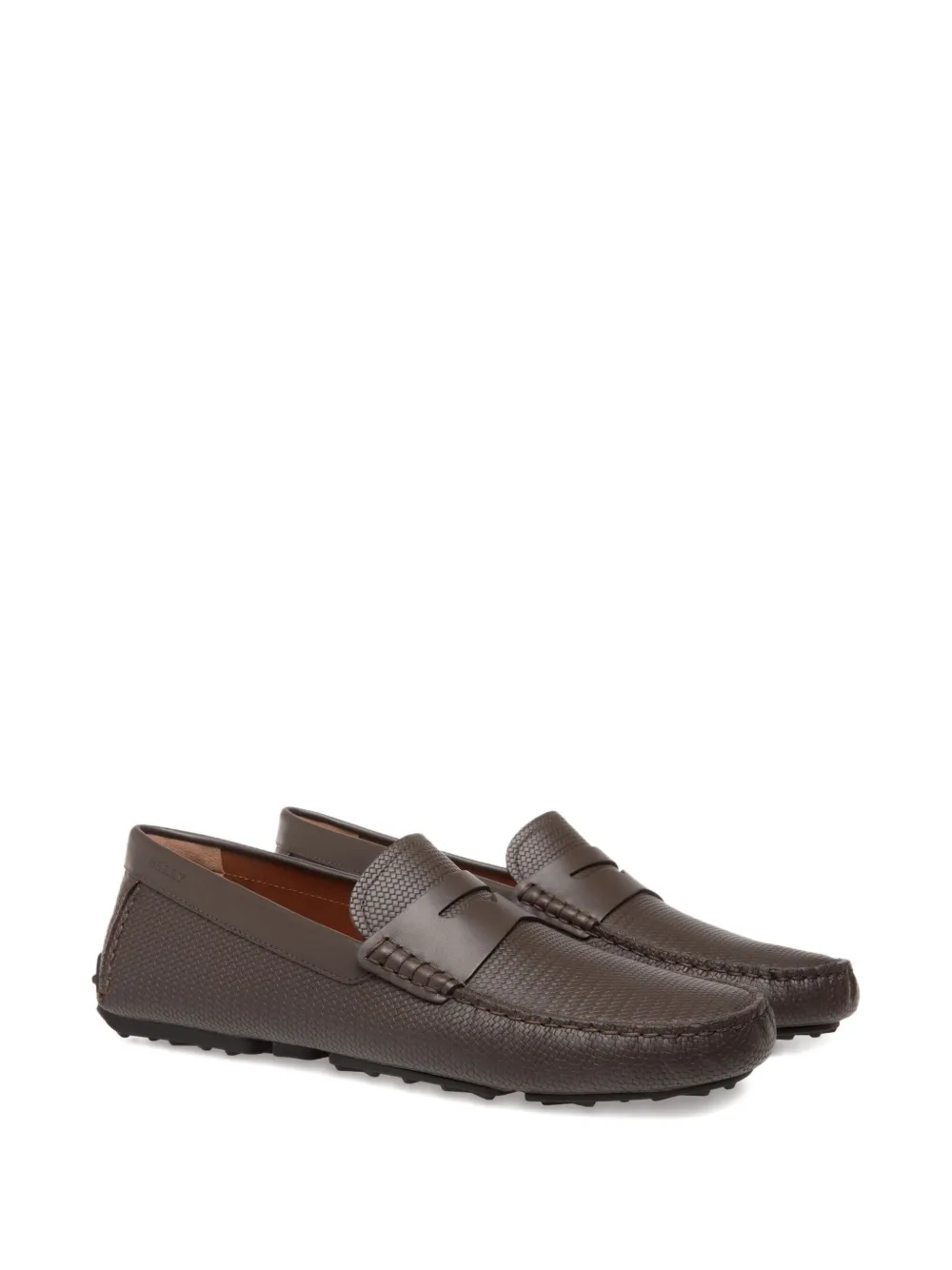 Bally Driver leren loafers met reliëf - Bruin