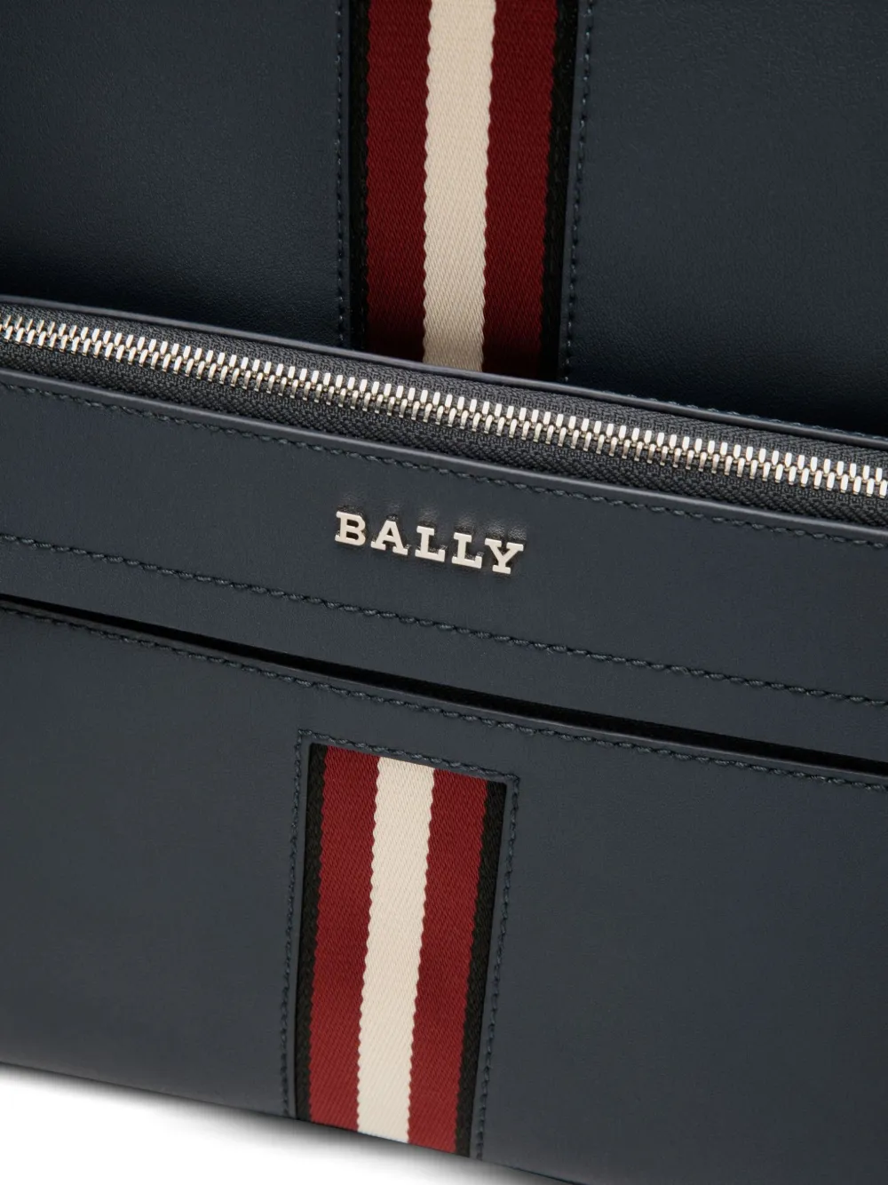 Bally Leren rugzak met lintdetail Blauw