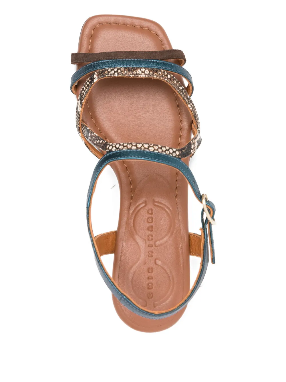 Chie Mihara 40mm Fedan leather snake-effect sandals Bruin
