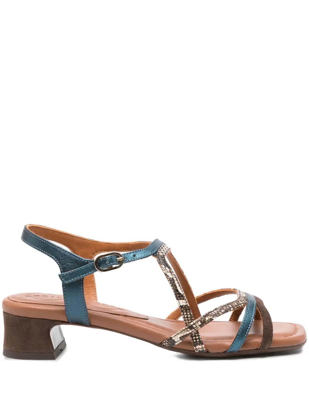 Chie Mihara 40mm Fedan leather snake-effect sandals Bruin