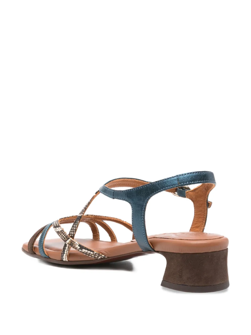 Chie Mihara 40mm Fedan leather snake-effect sandals Bruin