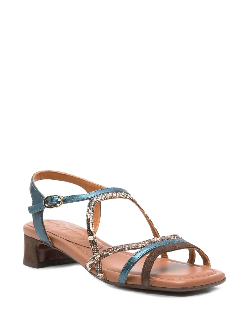 Chie Mihara 40mm Fedan leather snake-effect sandals Bruin