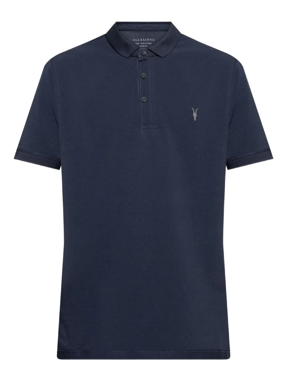 AllSaints Reform organic cotton polo shirt Blauw