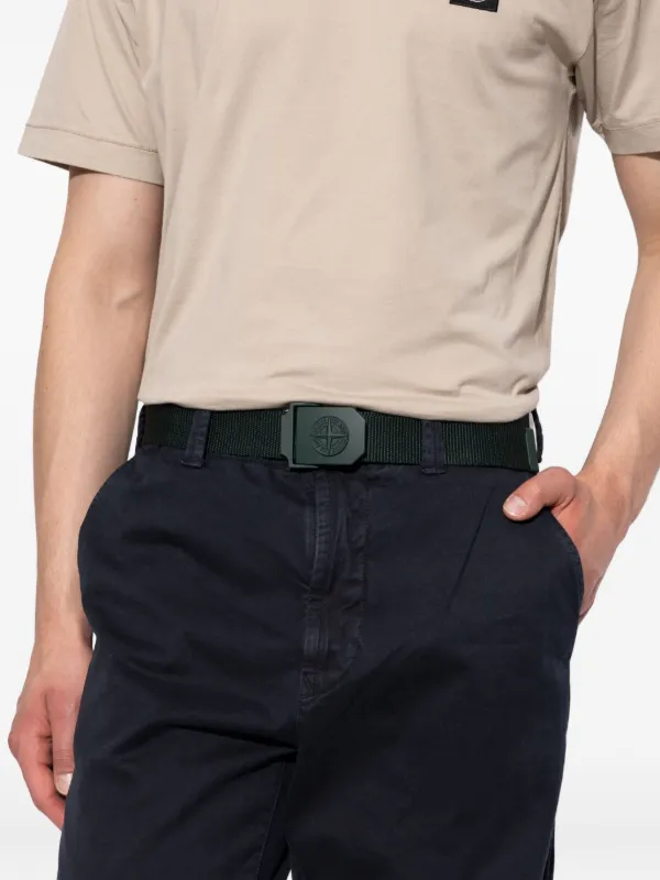 Stone Island コンパスロゴ バックル ベルト | グリーン | FARFETCH JP