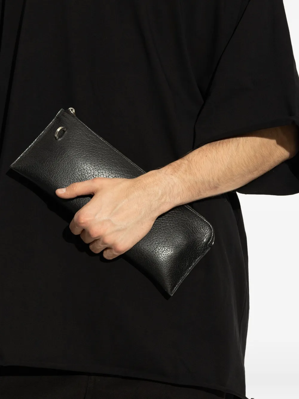 Rick Owens Leren portemonnee Zwart