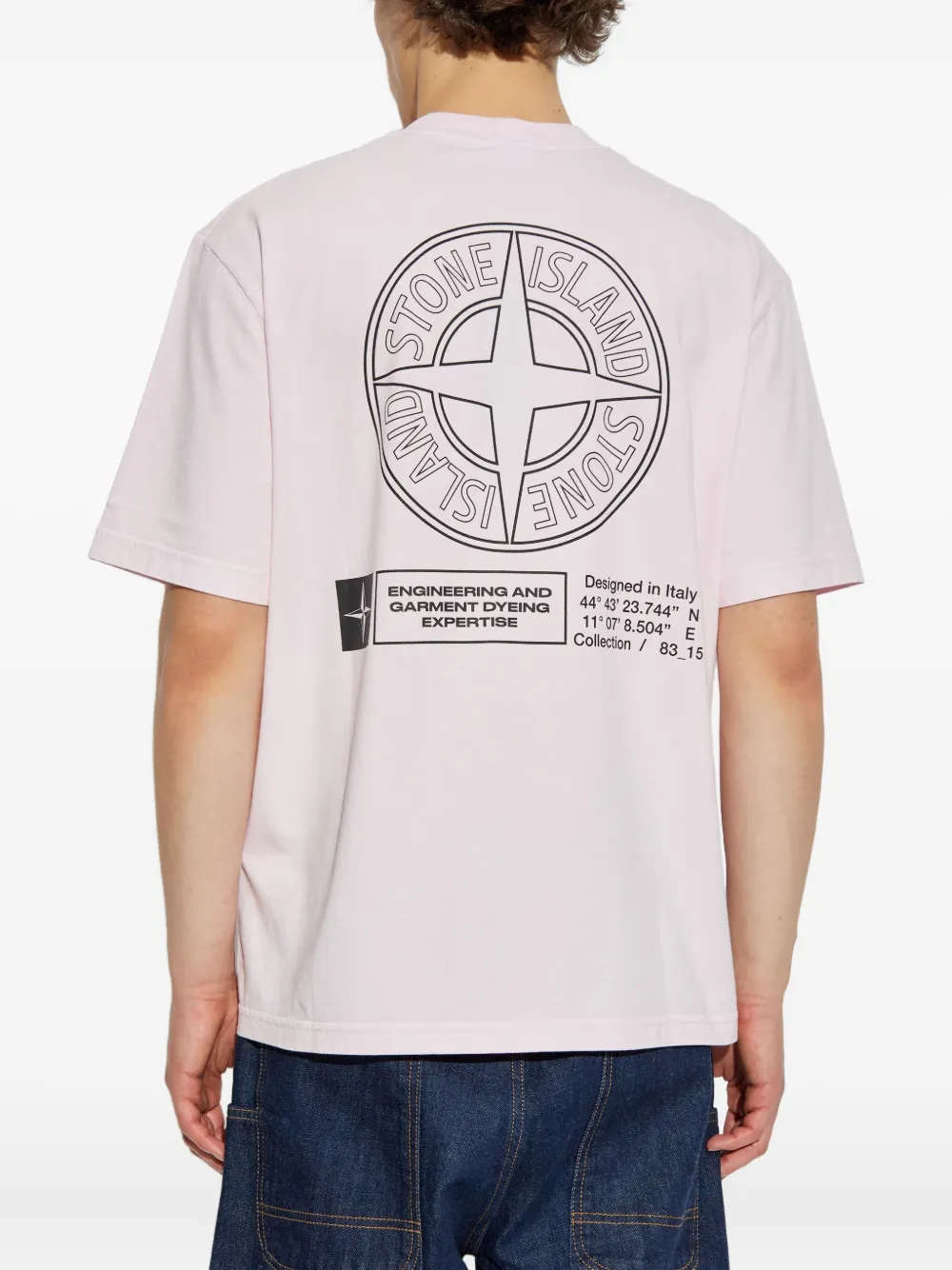 Stone Island logo-print cotton T-shirt Roze