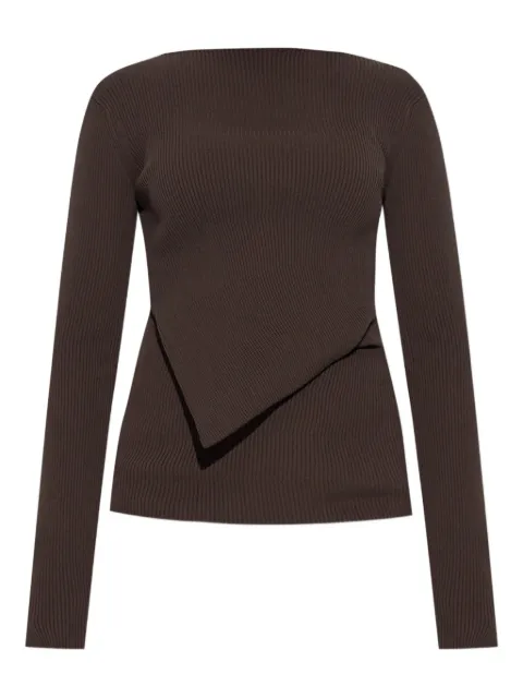Rick Owens ribbed asymmetric sweater