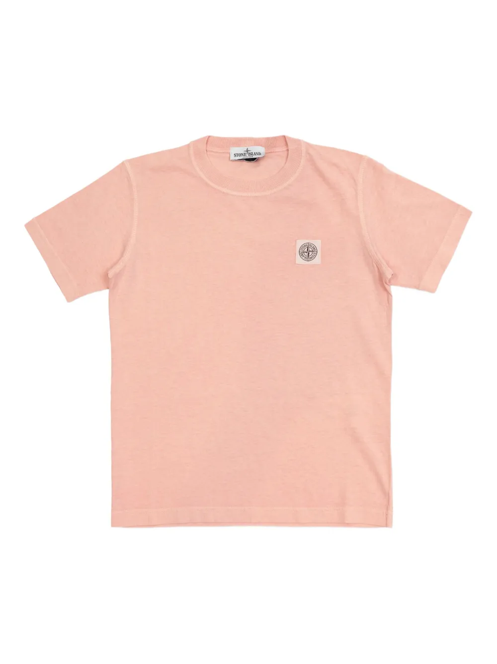 Stone Island Junior logo-patch T-shirt Roze