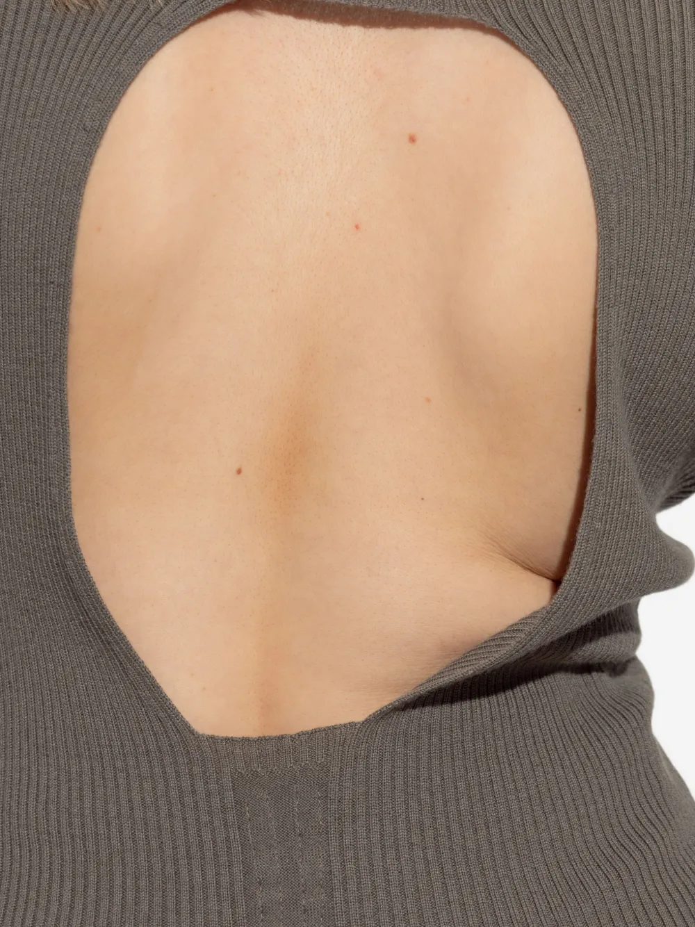 Rick Owens Geribbelde trui met open rug Beige
