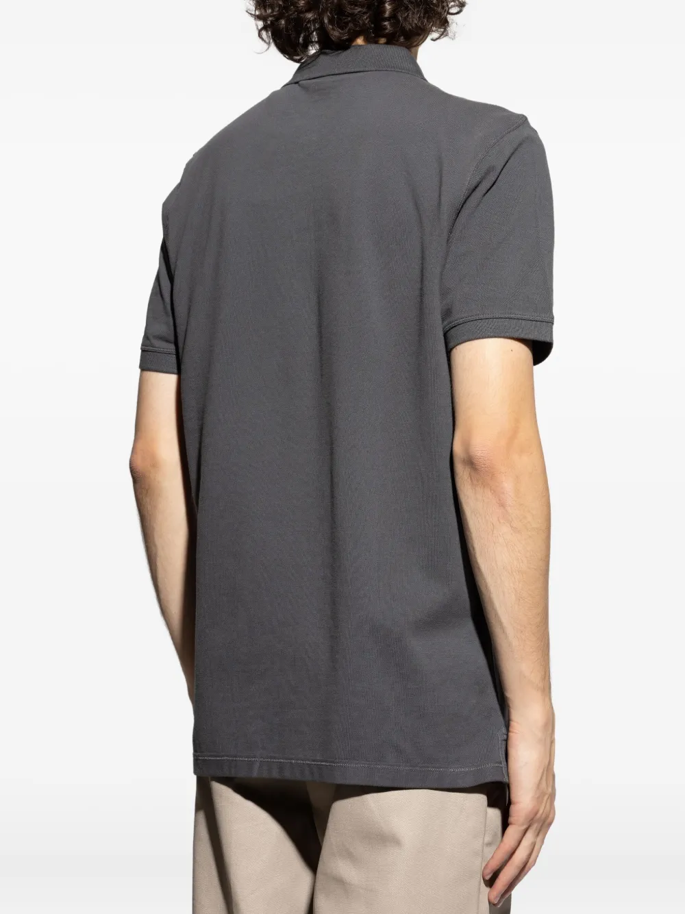 AllSaints Reform embroidered polo shirt Grijs