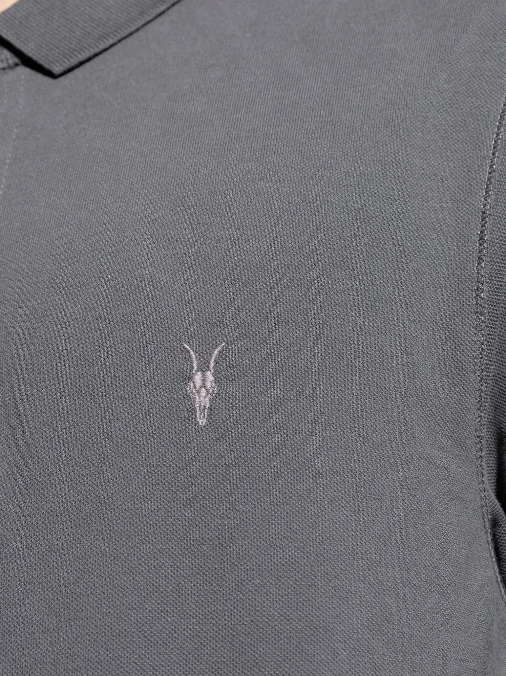 AllSaints Reform embroidered polo shirt Grijs