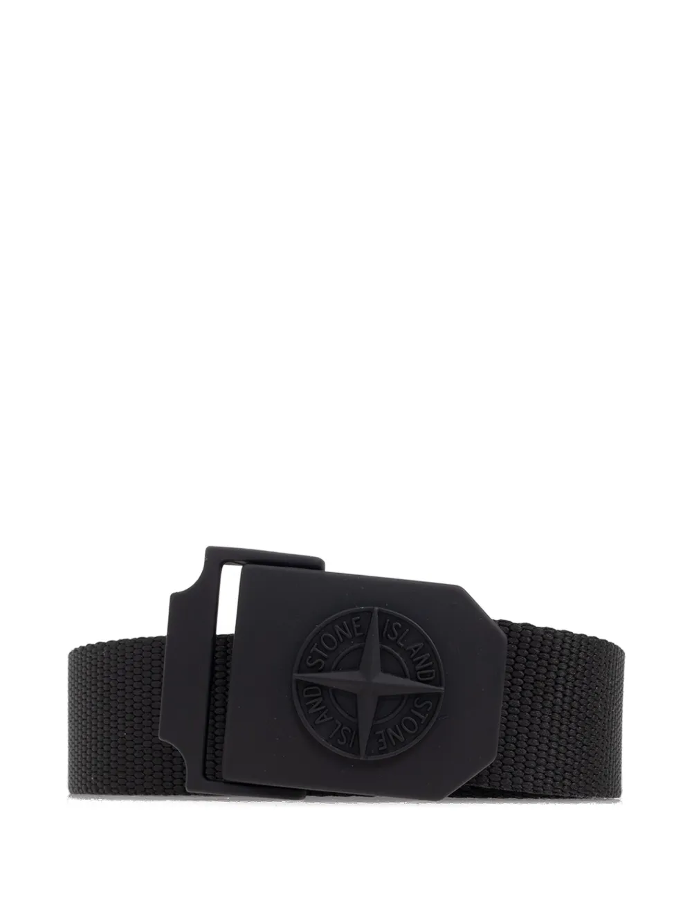 Stone Island logo-buckle tape belt | Black | Image 1