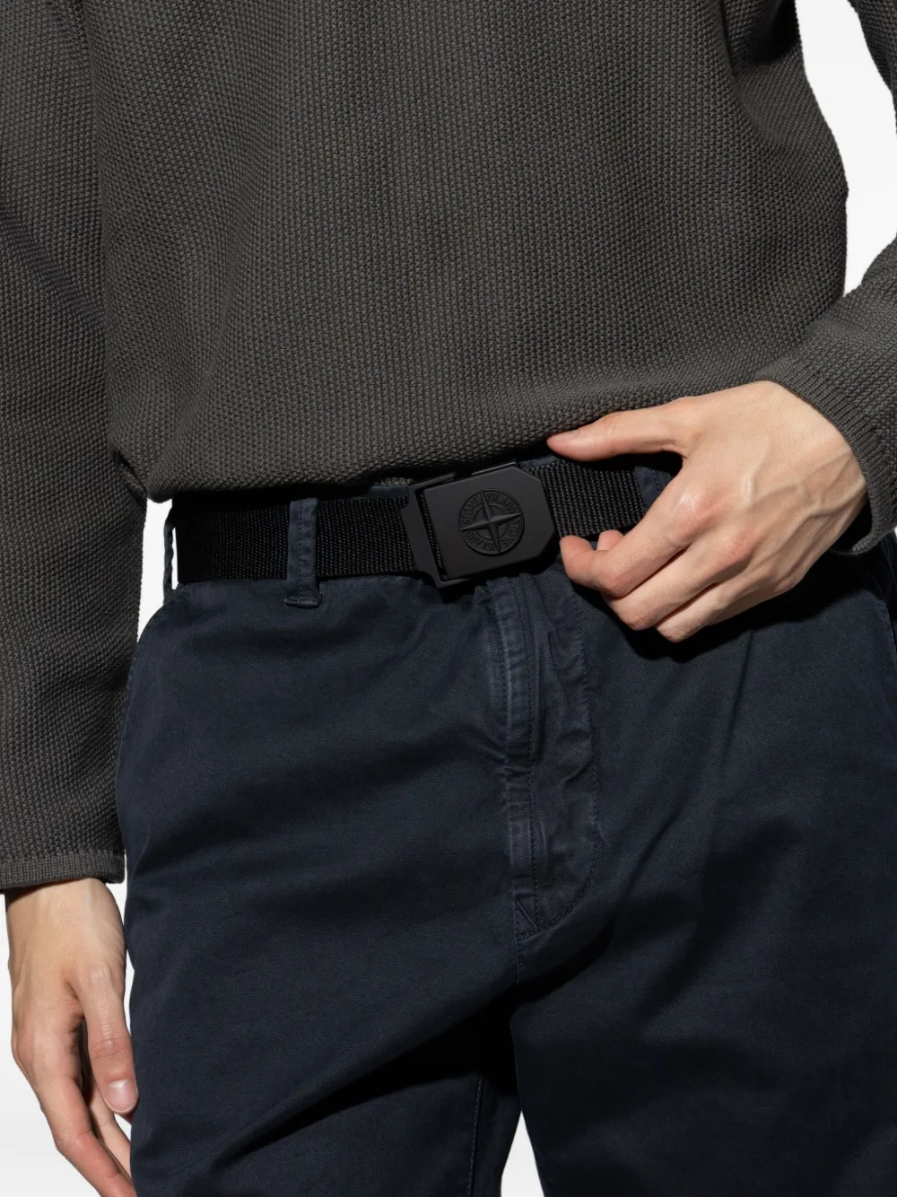Stone Island Riem met logogesp Zwart