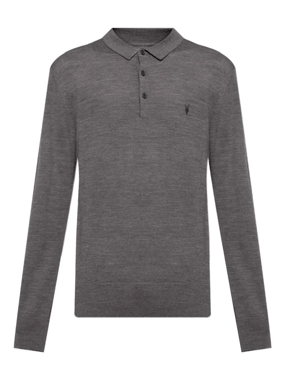 AllSaints long-sleeve polo shirt Grijs