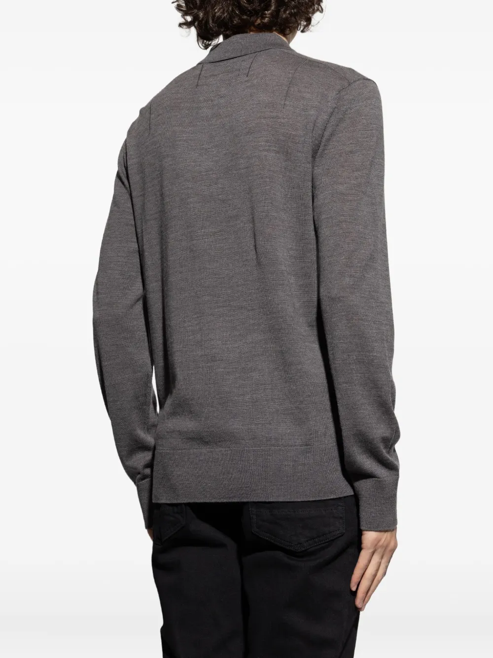 AllSaints long-sleeve polo shirt Grijs