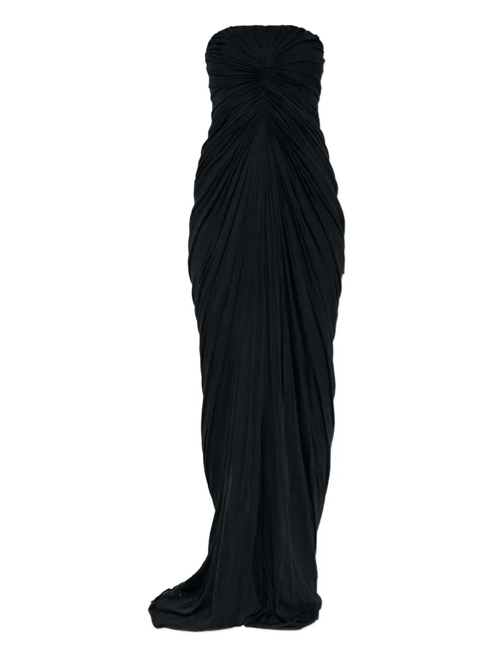 Rick Owens strapless draped maxi dress Zwart