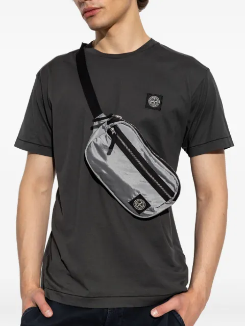 Stone Island zip-fastening logo-patch belt bag