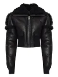 Rick Owens shearling-trimmed cropped jacket - Black
