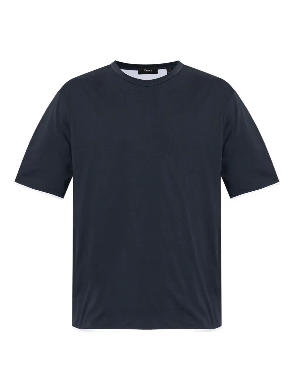 Theory contrasting-trim T-shirt Blauw