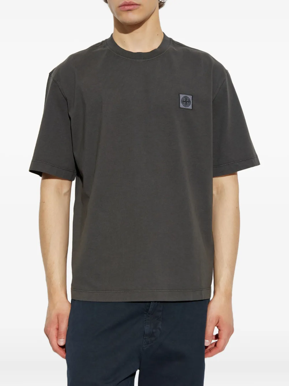 Stone Island logo-patch T-shirt Grijs