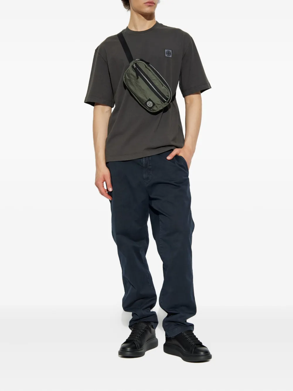 Stone Island logo-patch T-shirt Grijs