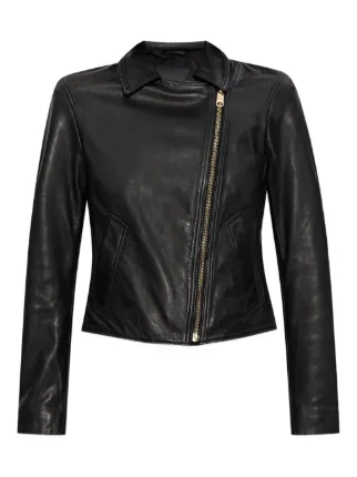AllSaints Vela asymmetric-zip Leather Jacket | Black | FARFETCH ZA