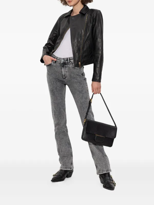 AllSaints Vela asymmetric-zip Leather Jacket Black FARFETCH