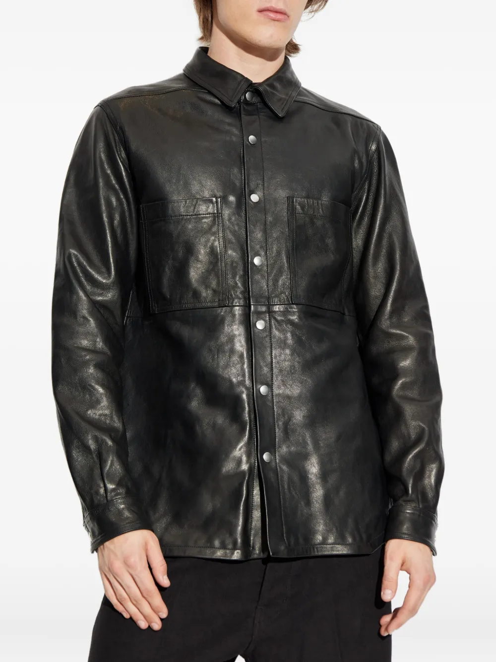 Rick Owens Overhemd met klepzak en knoopsluiting Zwart