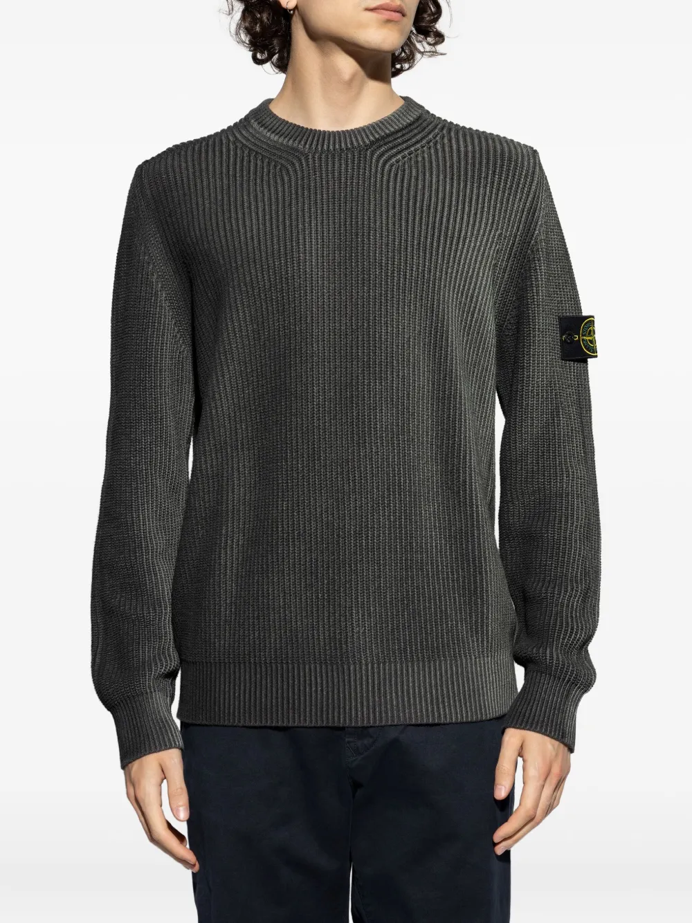 Stone Island logo-patch sweater Grijs