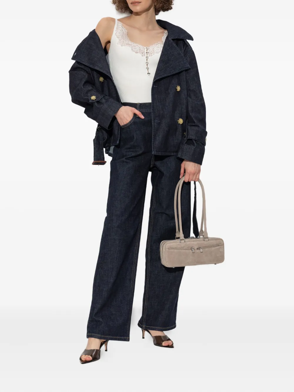 Self-Portrait 5-pockets straight jeans Blauw