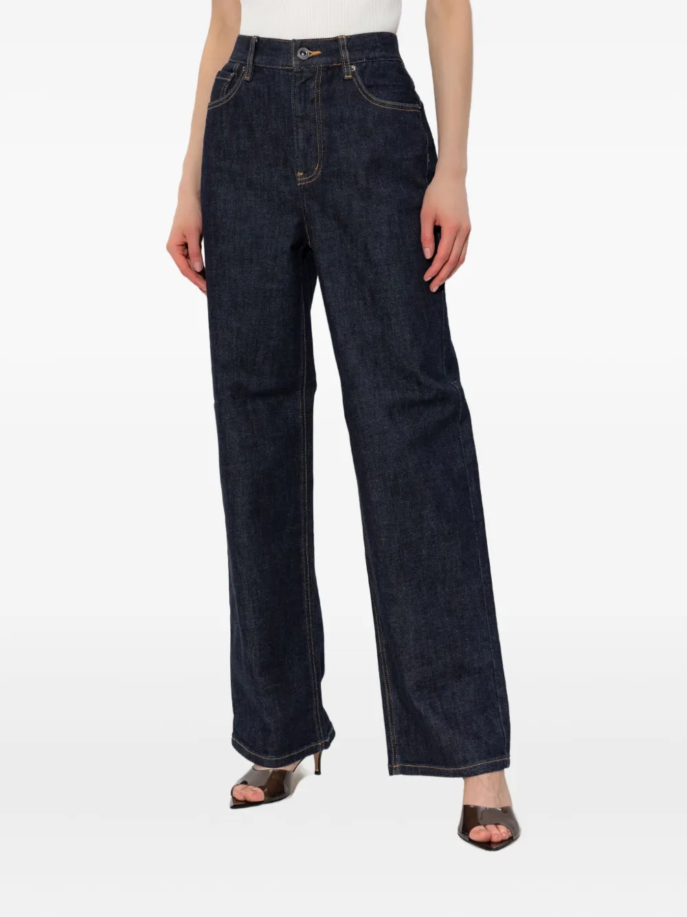 Self-Portrait 5-pockets straight jeans Blauw